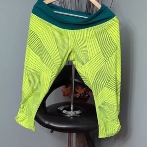 Brooks Lime Green Geometric Leggings